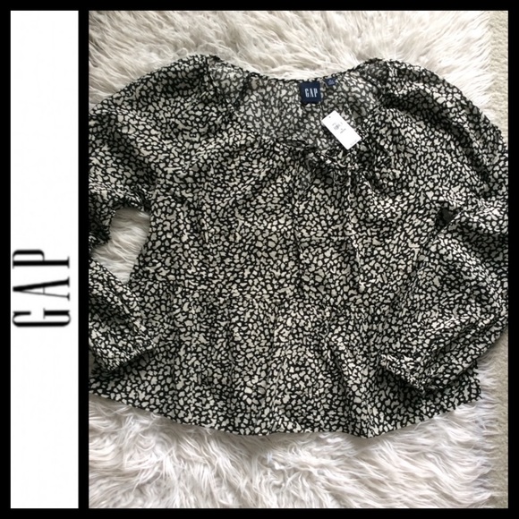 NWT GAP Printed Peplum Top - Picture 5 of 8